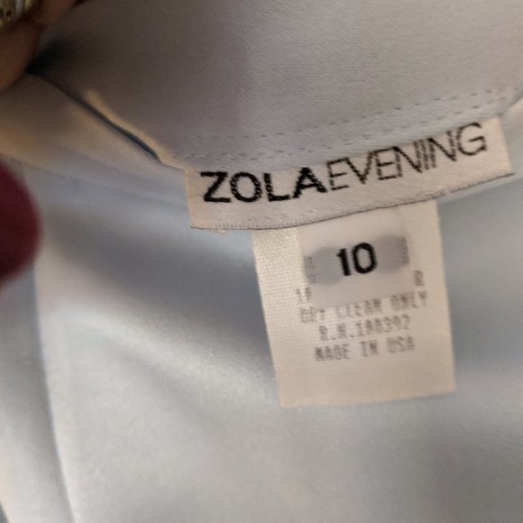 Ice Blue Formal 2PC Satin Full length Dress - Picture 2 of 8